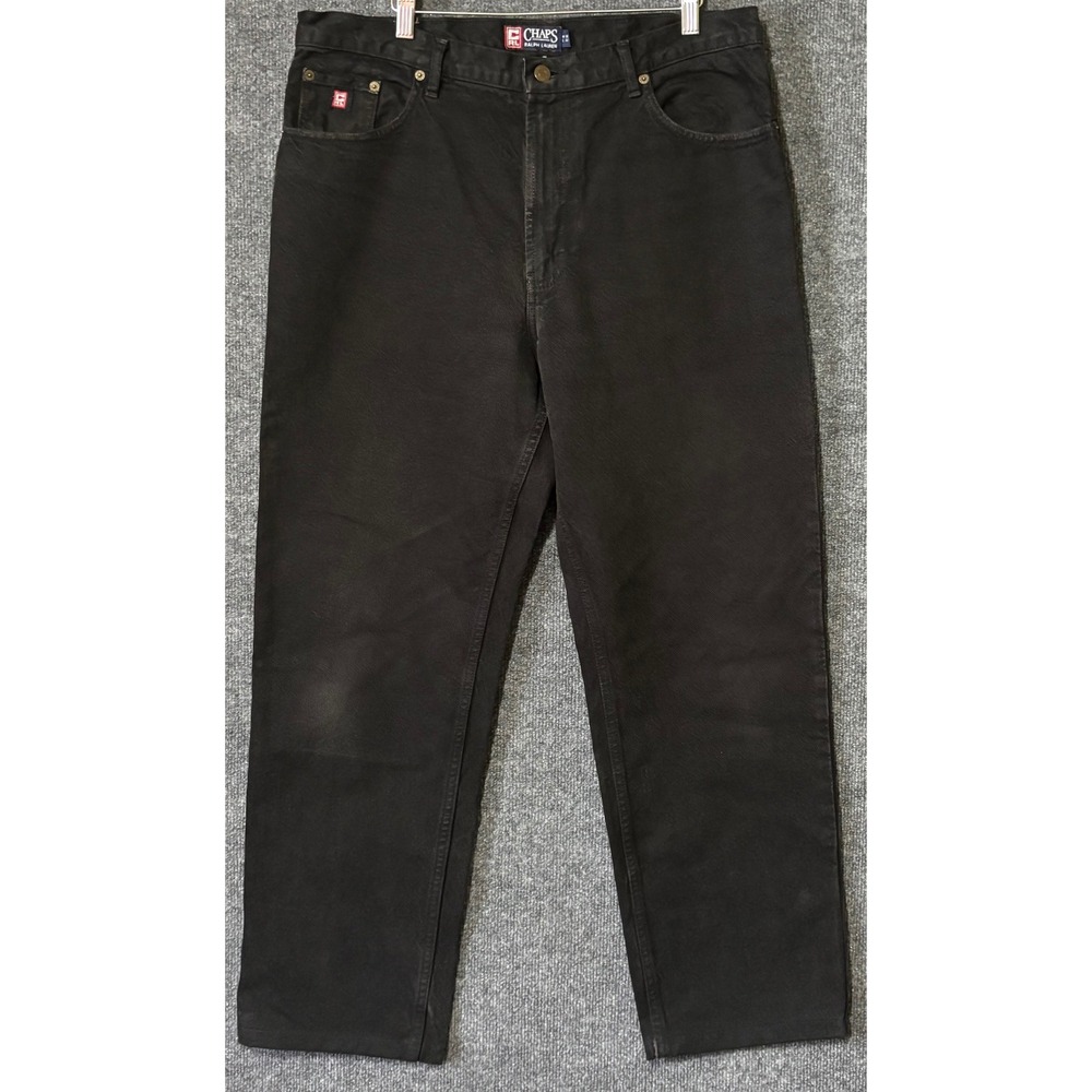 Chaps Ralph Lauren Mens 36x32 Jeans Black Denim Straight Leg‎